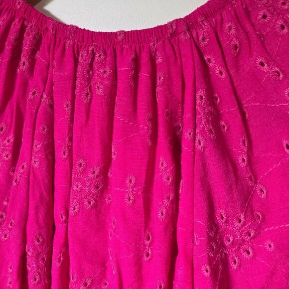EUC SOFIE JEANS BY SOFIA VERGARA PINK V NECK BABYDOLL BRODERIE ANGLAISE TOP XXL - Picture 12 of 16